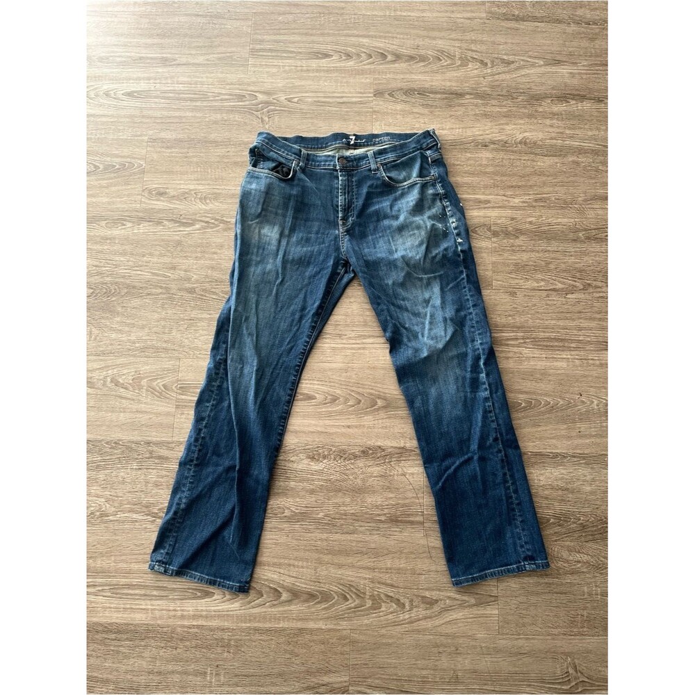 7 For All Mankind Carson Straight Leg Jeans Mens 36 Blue Stretch Denim Pants